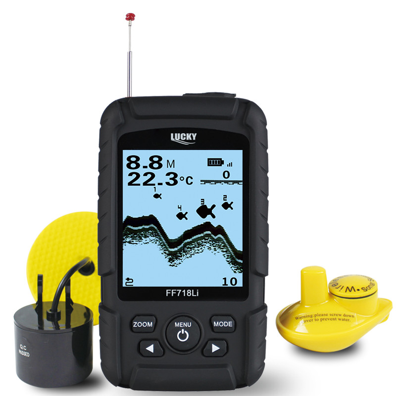 Small Fishing Gear with Sonar Transducer and TFT LCD Display for Boats Kayaks and Ice Fishing Handheld Fish Depth Detector YAHILL Portable Fish Finder Castable Sonar Sensor 